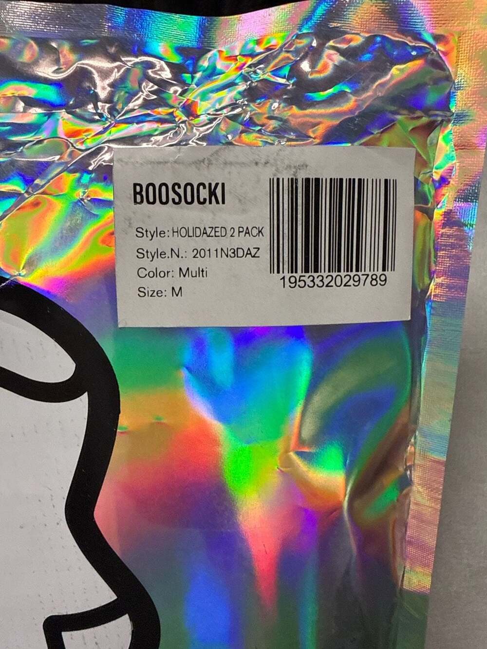 Boosocki Holidazed 2 Pack Ghost Crew Socks Size M - Picture 2 of 2